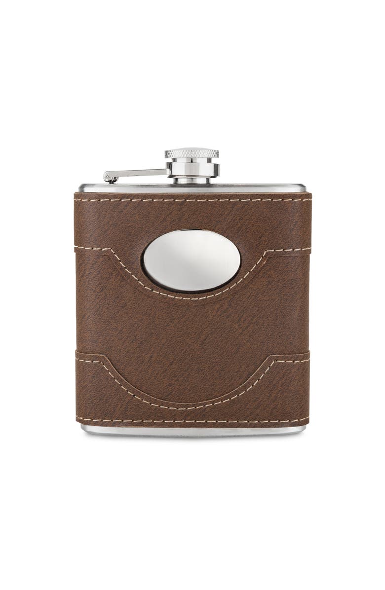 TWINE Bootlegger 6oz Flask, Main, color, Brown