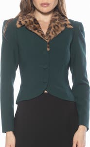 Alexia Admor Sabrina Faux Fur Notch Collar Blazer