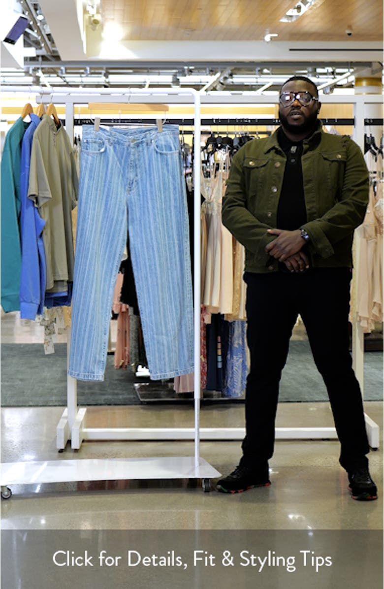 Rylan Stripe Straight Leg Denim Jeans, sales video thumbnail