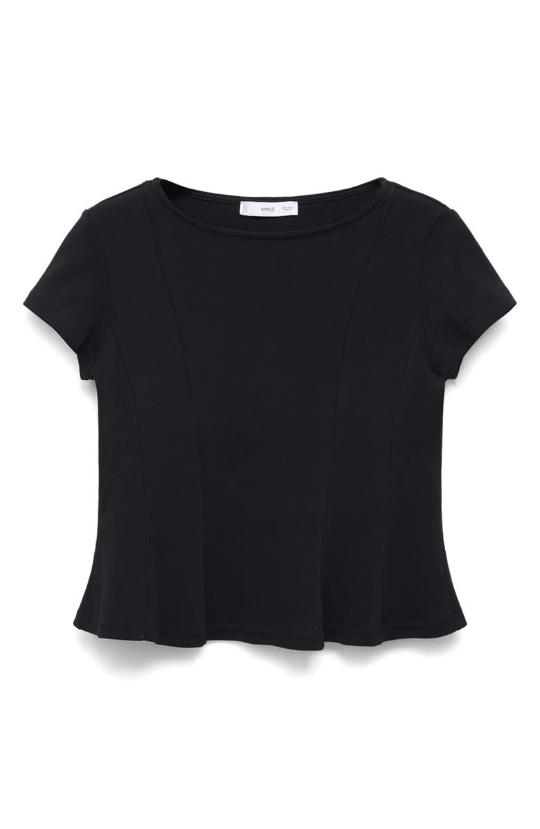 MANGO A-Line Cotton T-Shirt, Alternate, color, Black