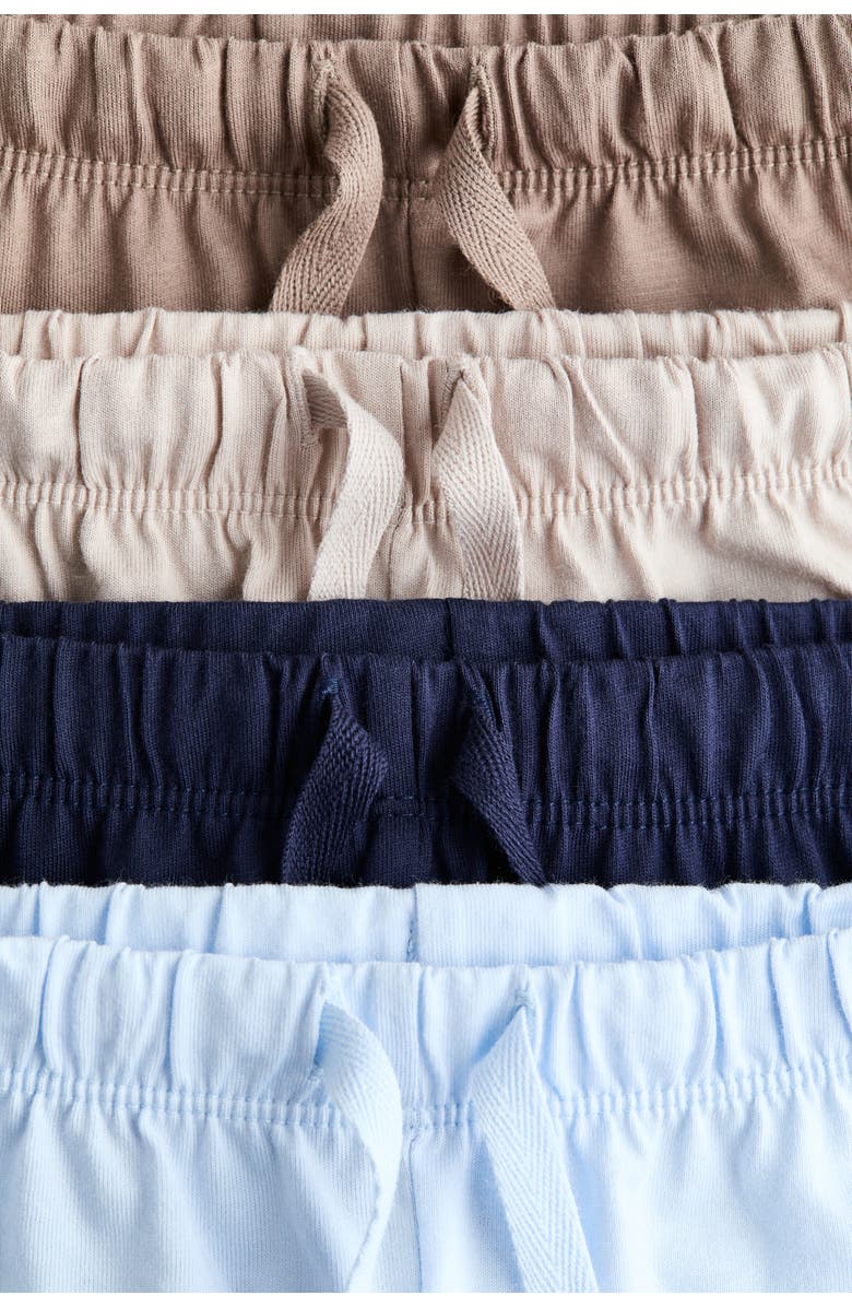 H&M 4-pack Jersey Shorts, Alternate, color, Beige/Blue
