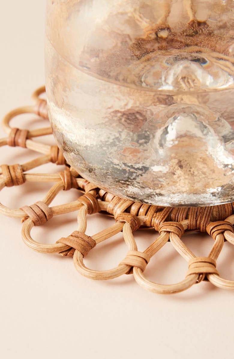 Anthropologie Home Anthropologie Penelope Set of 4 Rattan Coasters, Alternate, color, 