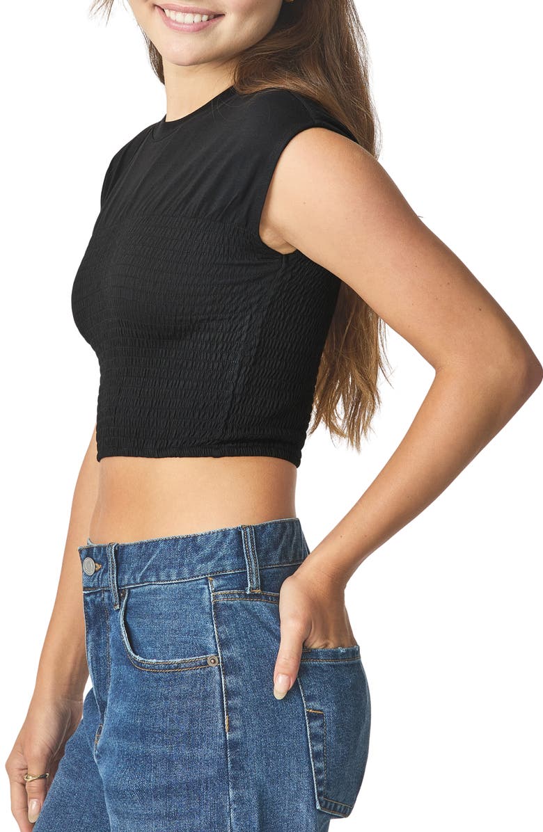 Florence by Mills Smocked Hem T-Shirt, Alternate, color, Black