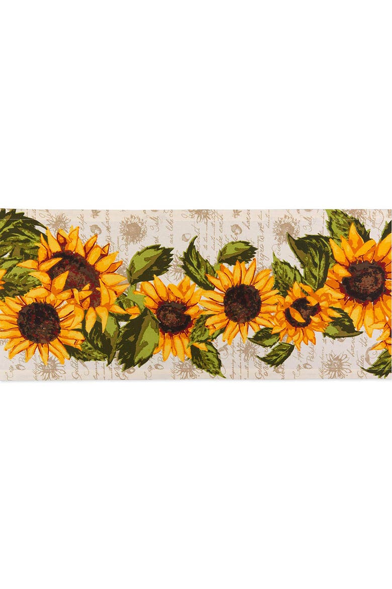 Rustic Sunflowers Printed Table Runner, Alternate, color, Rustic Sunflowers