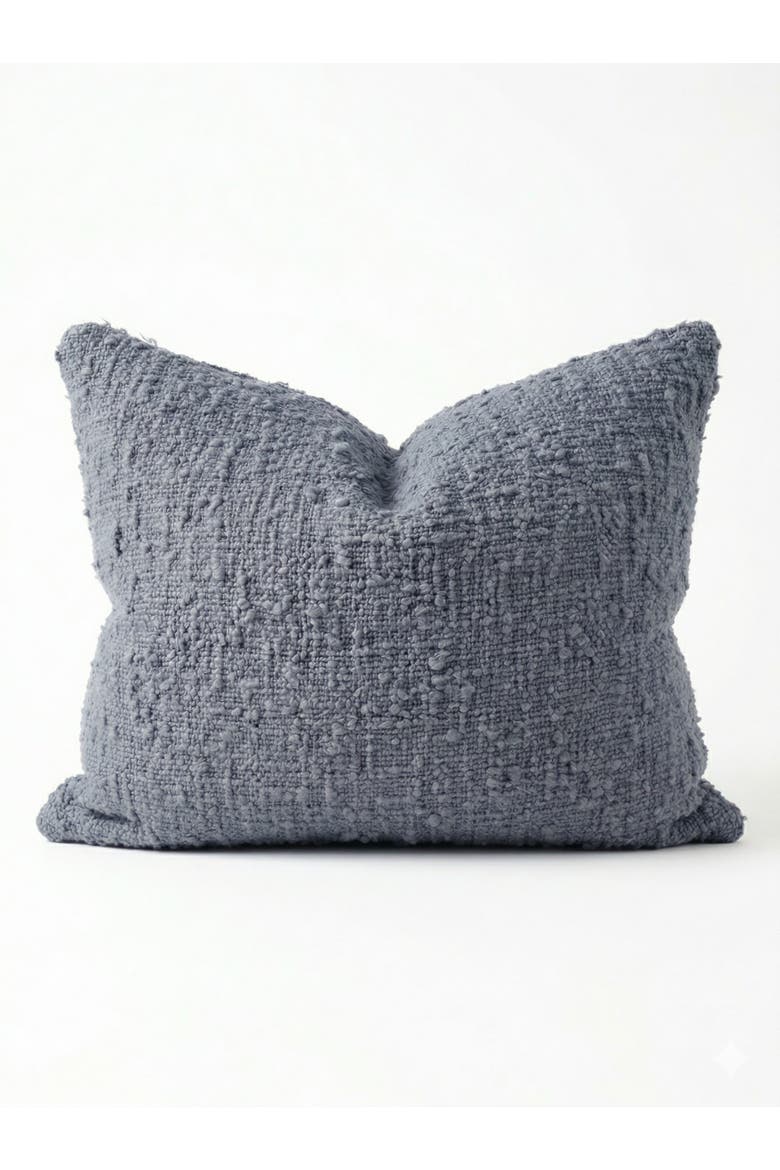 Cozy Cotton Boucle Lumbar Pillow with Down Alternative Insert, Main, color, Breezy Blue