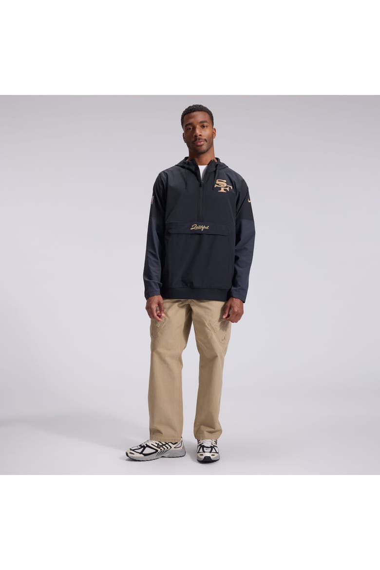 Men's Nike  Black San Francisco 49ers Rivalries Collection Sideline Anorak Half-Zip Jacket, Alternate, color, Black