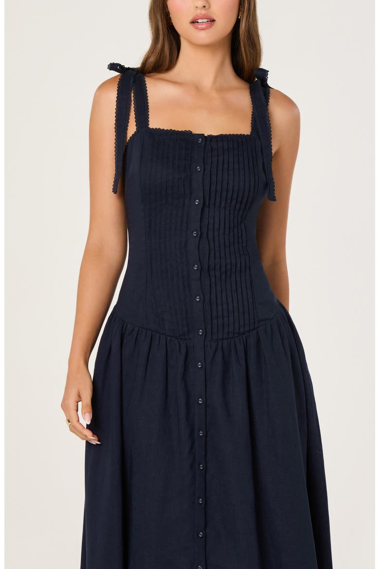 Marie Midi Dress, Alternate, color, NAVY