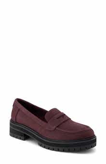 TOMS Cara Platform Leather Penny Loafer