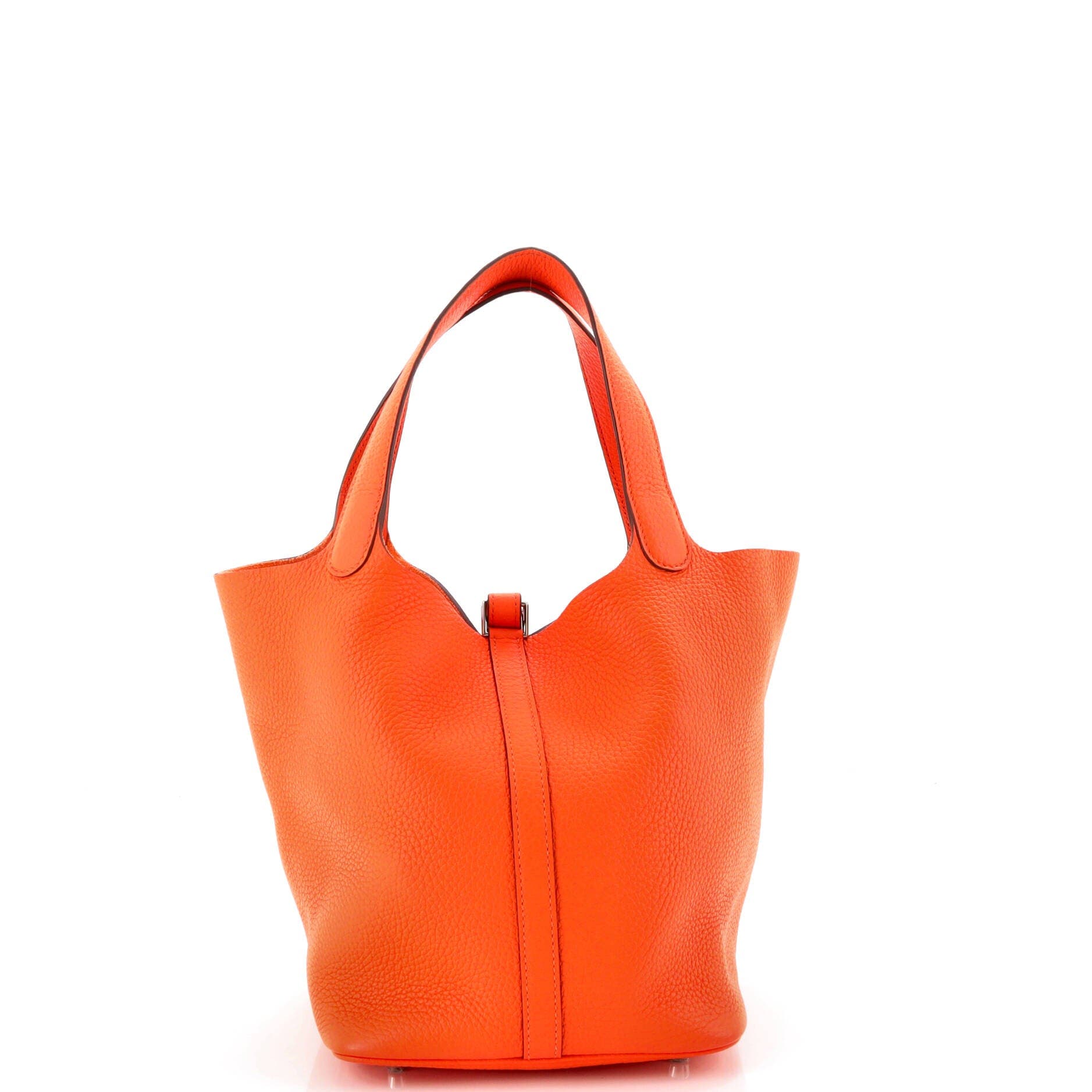 Pre-Owned Hermes Picotin Lock Bag Clemence MM, Alternate, color, Orange Minium