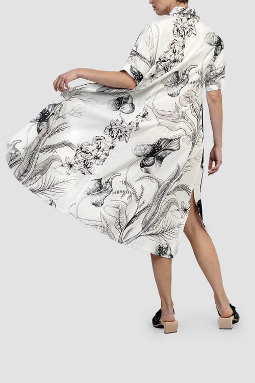 ALEMBIKA ALEMBIKA ZEBRA MIXED PRINT A-LINE MAXI SHIRT-DRESS