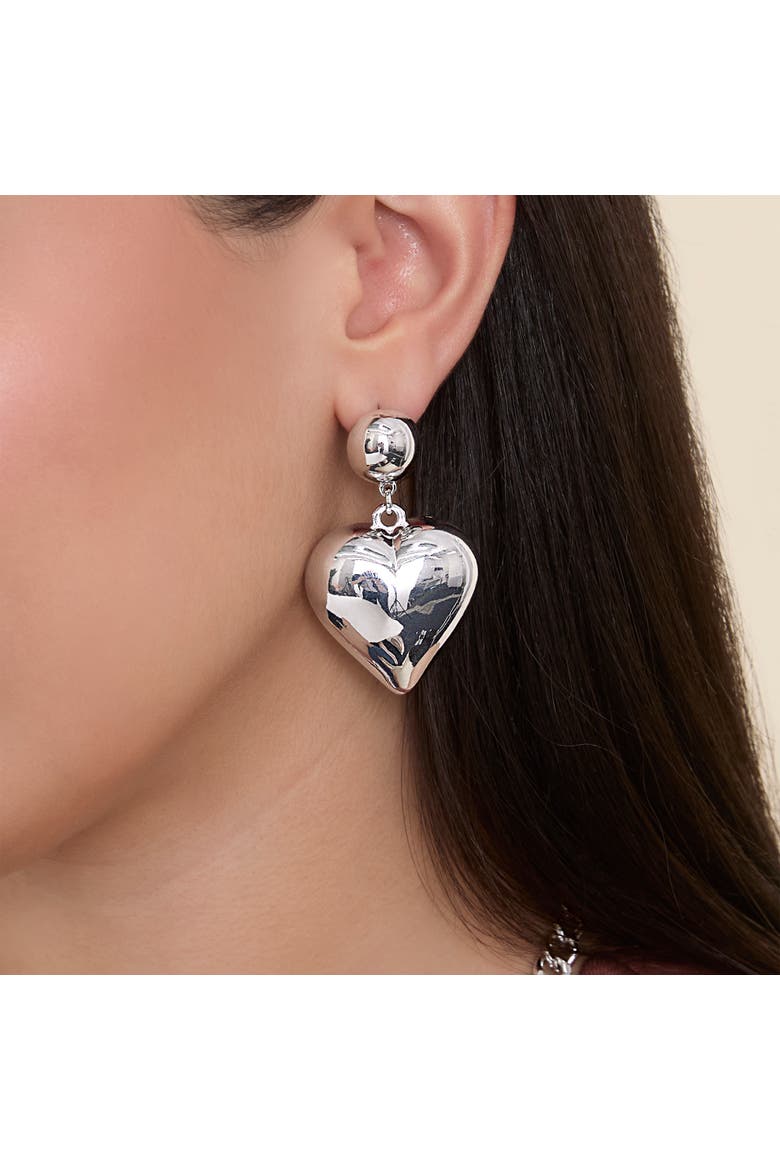 Drop Hear Dangle Earrings, Alternate, color, Silver