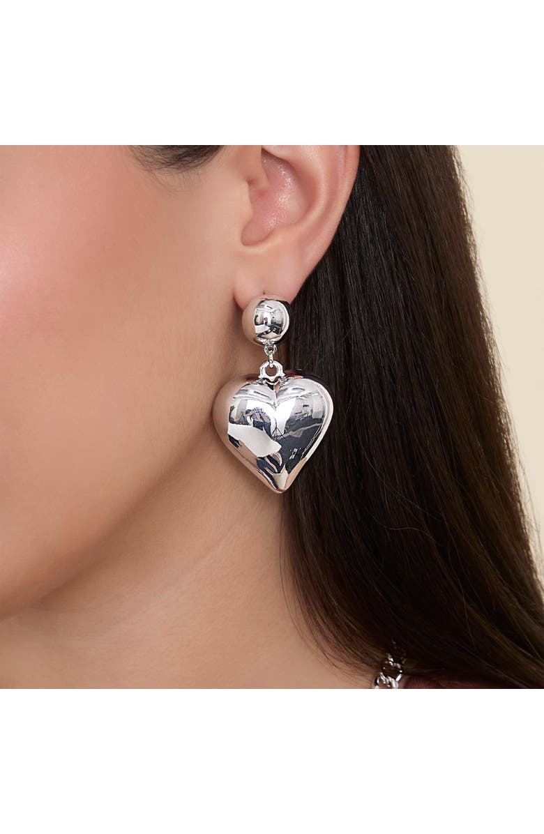 Jessica Simpson Drop Hear Dangle Earrings, Alternate, color, Silver