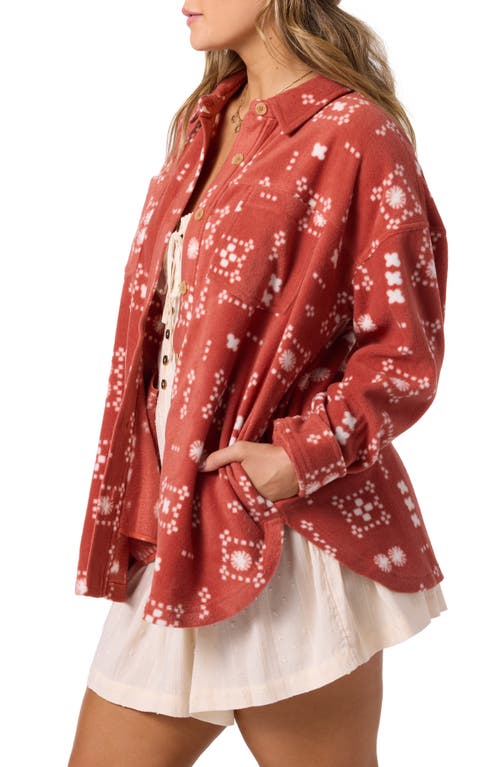 O'neill Rune Oversize Superfleece Shirt Jacket In Brown