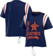 WEAR by Erin Andrews Women's WEAR by Erin Andrews Navy Houston Astros Cinched Colorblock T-Shirt