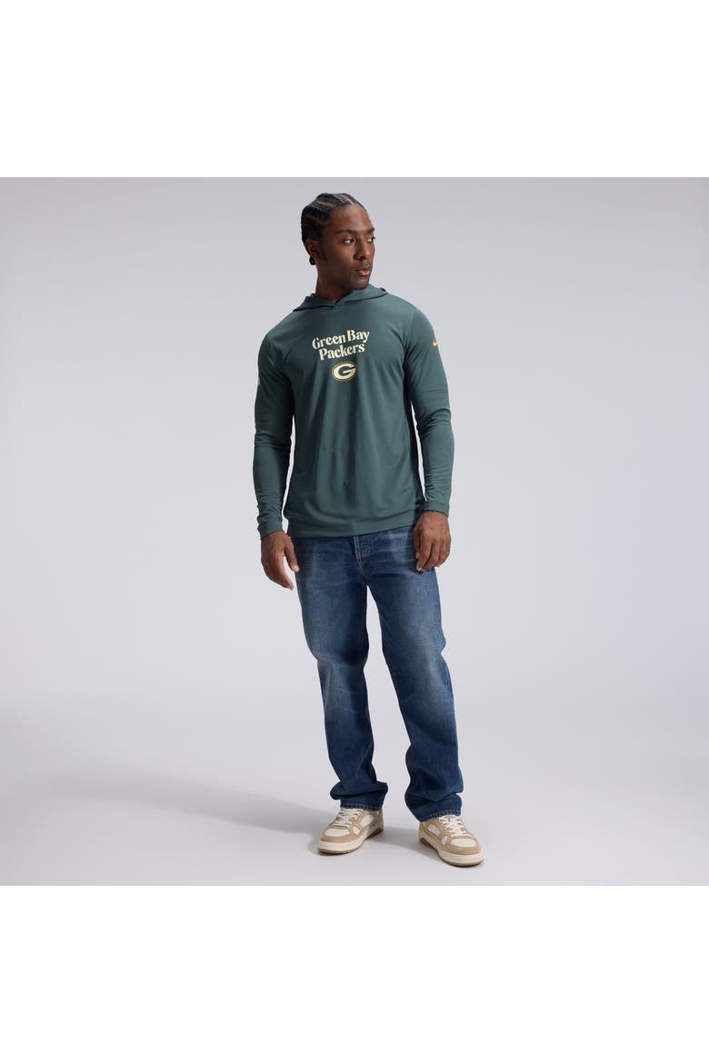 Men's Nike  Green Green Bay Packers 2026 Rivalries Collection Sideline Lightweight Hooded Long Sleeve Top, Alternate, color, Green