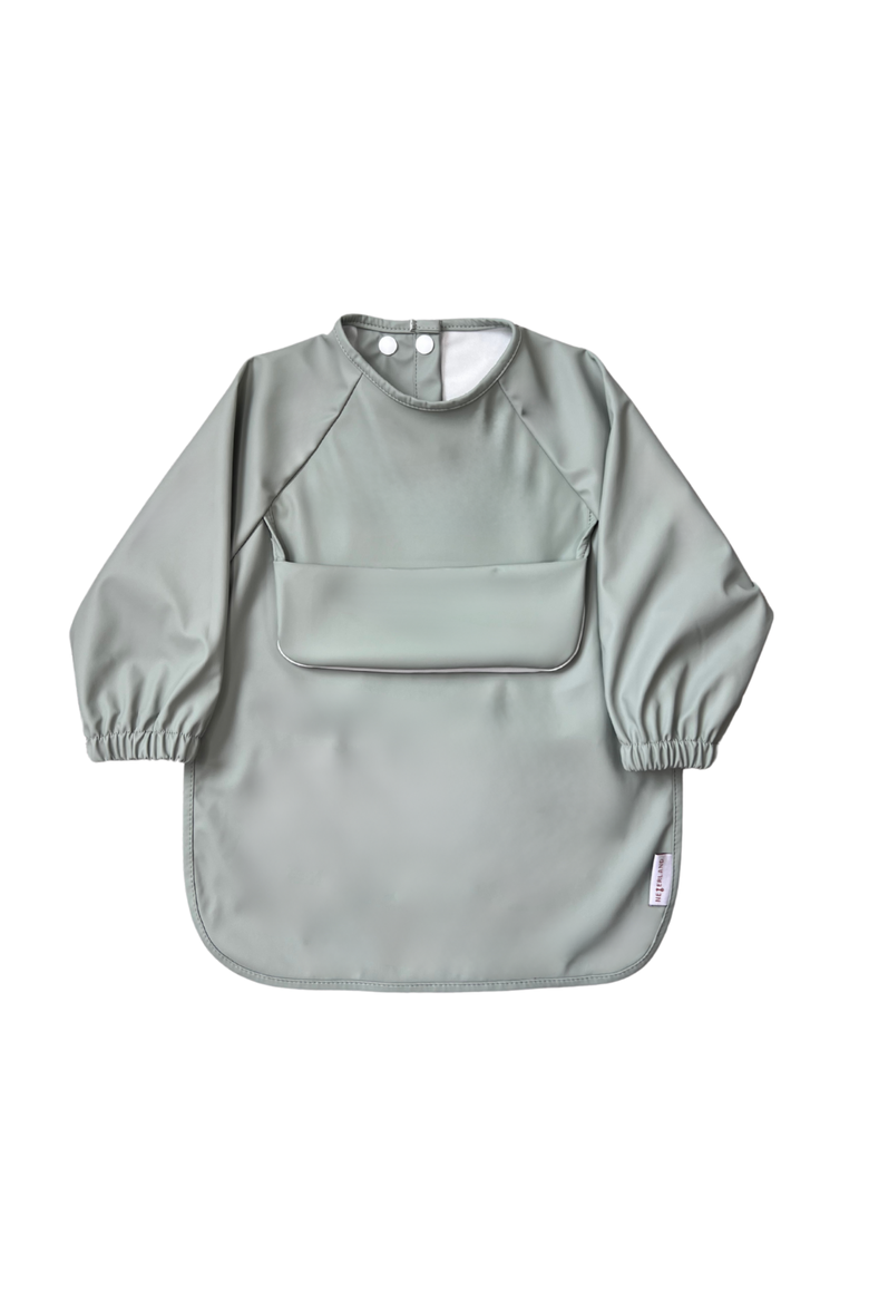 Classic High-Pocket Long Sleeve Bib Smock, Main, color, Sage (6m-24m)