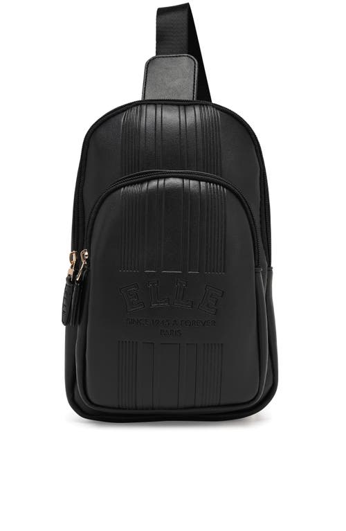 Elle Roamer 2.8l Vegan Leather Chic Crossbody Bag In Black