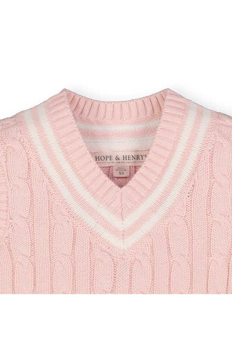 Hope & Henry Baby Boys' Organic Cricket Sweater Vest, Infant, Alternate, color, Light Pink With White