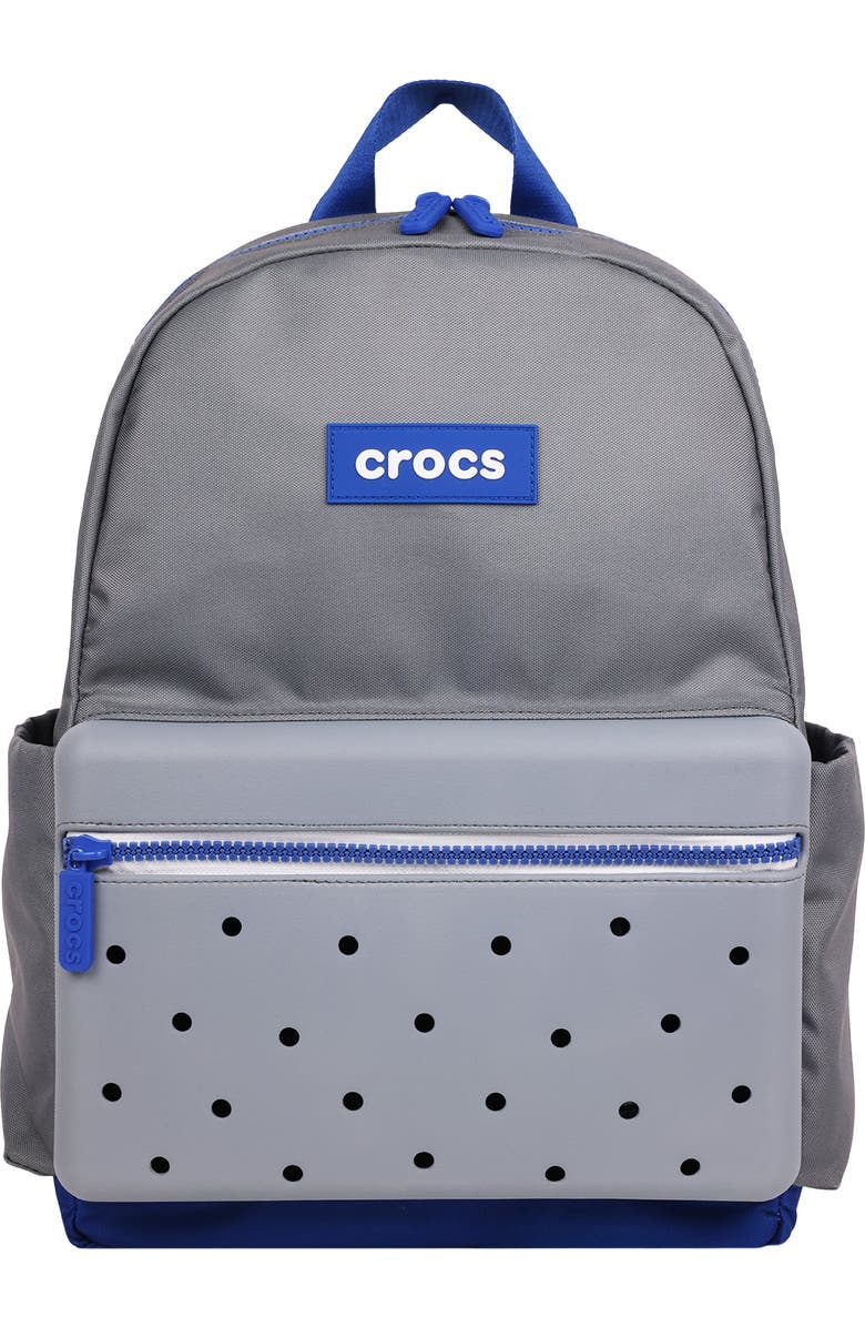 CROCS Lightweight Backpack with Molded Front Storage Pocket, Main, color, Grey/Multi
