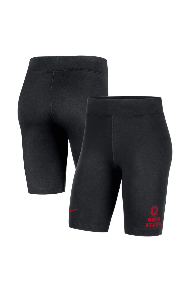 Nike Women's Nike Black Ohio State Buckeyes Essential Tri-Blend Bike Shorts, Main, color, Black