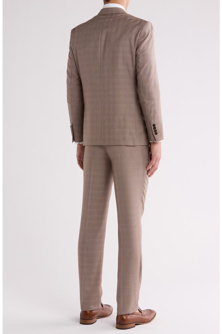 Slim Fit Plaid Double Breasted Suit, Alternate, color, LIGHT BROWN