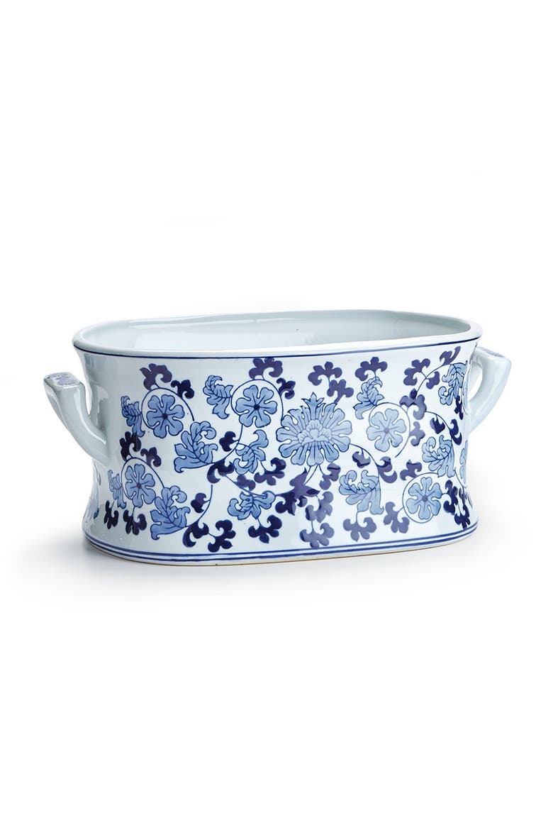Barclay Butera Dynasty Lotus Planter, Main, color, Blue