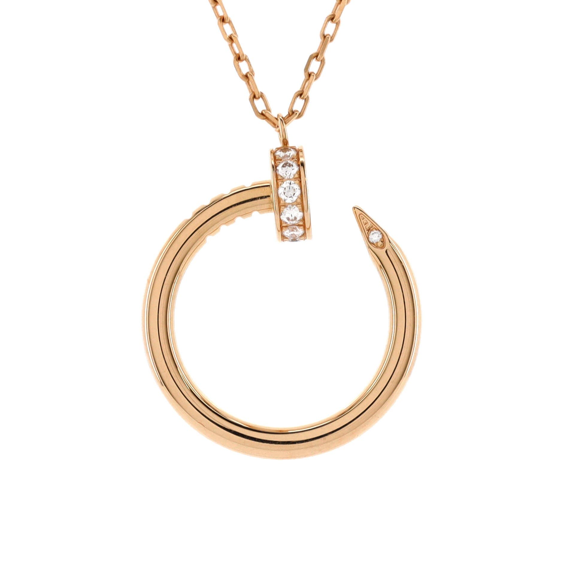 Juste un Clou Pendant Necklace 18K Rose Gold with Diamonds, Main, color, Metallic Gold