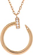 Pre-Owned Cartier Juste un Clou Pendant Necklace 18K Rose Gold with Diamonds