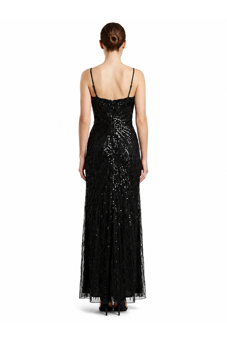 Strapless Beaded Gown, Alternate, color, Black