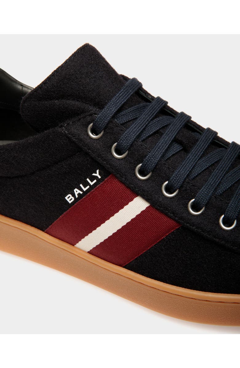 Bally Tennis Sneaker In Wool Fabric and Leather, Alternate, color,