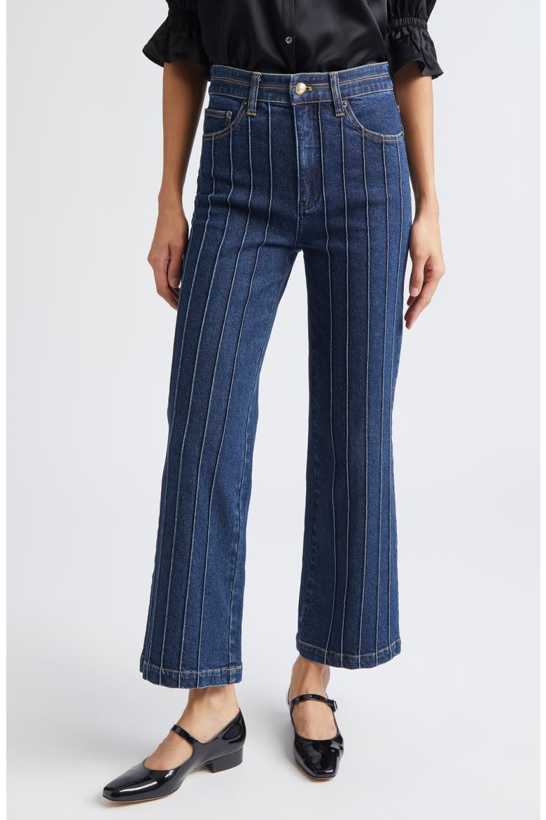 Camen Pintuck Flare Jeans, Main, color, FONTAINE