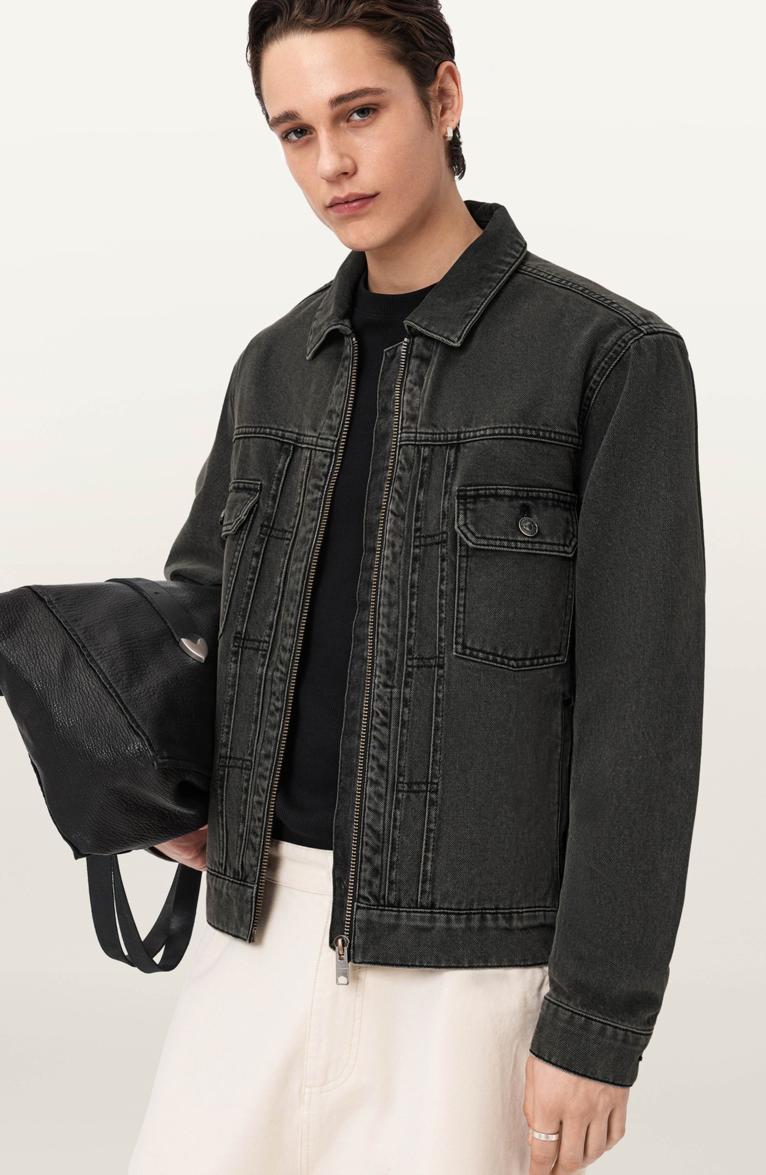 Dim Moire ブラック Brightmore Zip Denim Jacket (Men) | Nordstrom