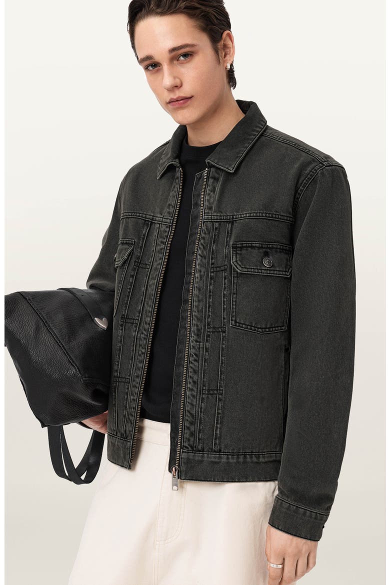 Brightmore Zip Denim Jacket, Alternate, color, DIRTY BLACK