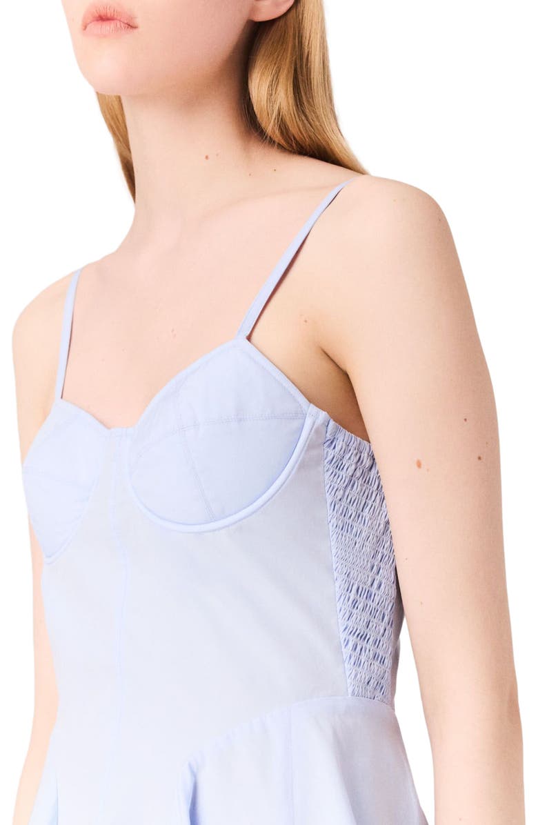 maje Mini cotton babydoll dress, Alternate, color, Light Blue