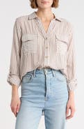 Blu Pepper Stripe Long Sleeve Button-Up Shirt
