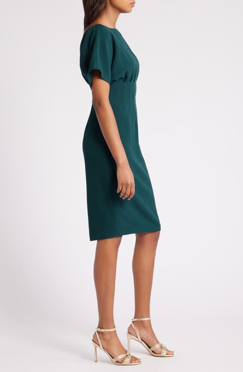 Eliza J Flutter Sleeve Dress In Hunter