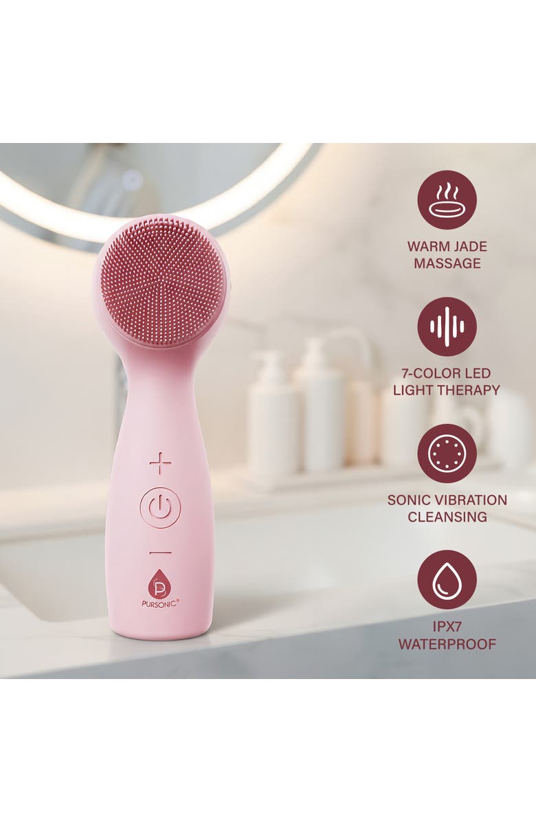PURSONIC Dimmable LED Vanity Mirror & 3-in-1 Facial Cleansing Device LED Light, Alternate, color, Multicolor