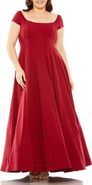FABULOUSS BY MAC DUGGAL Cap Sleeve Square Neck Ballgown