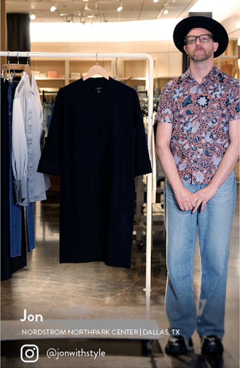 Open Front Three Quarter Sleeve Longline Cardigan, sales video thumbnail