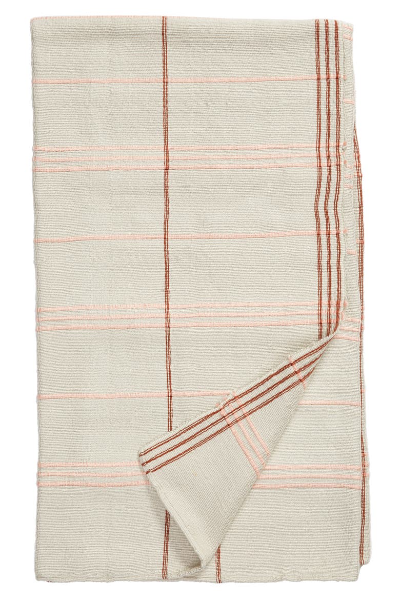 Grid Woven Throw Blanket, Main, color, IVORY BIRCH MULTI