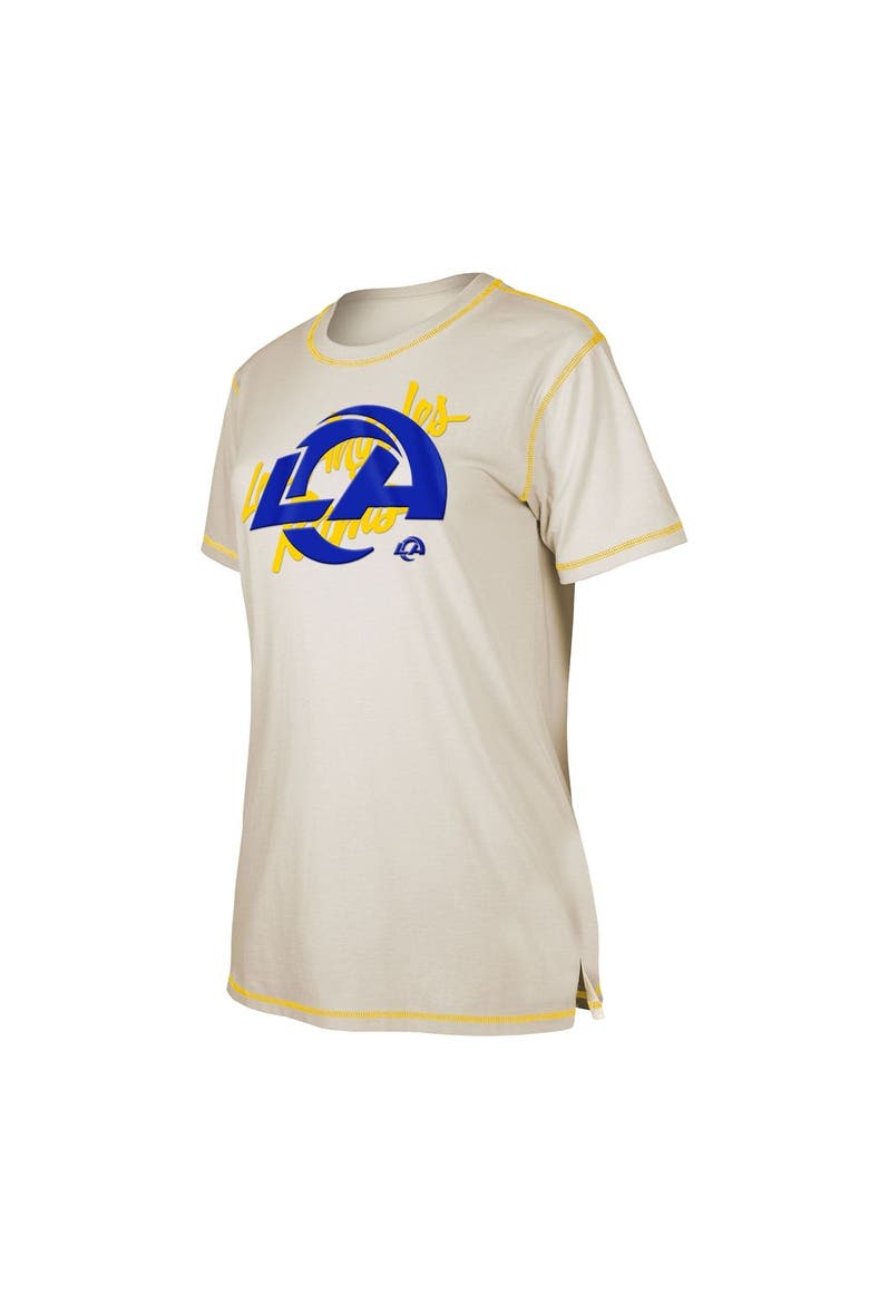 Women's New Era Cream Los Angeles Rams Split T-Shirt, Alternate, color, Cream