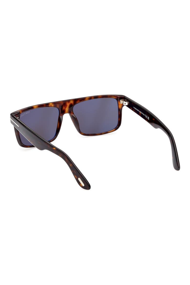 58mm Rectangle Sunglasses, Alternate, color, DARK HAVANA / SMOKE