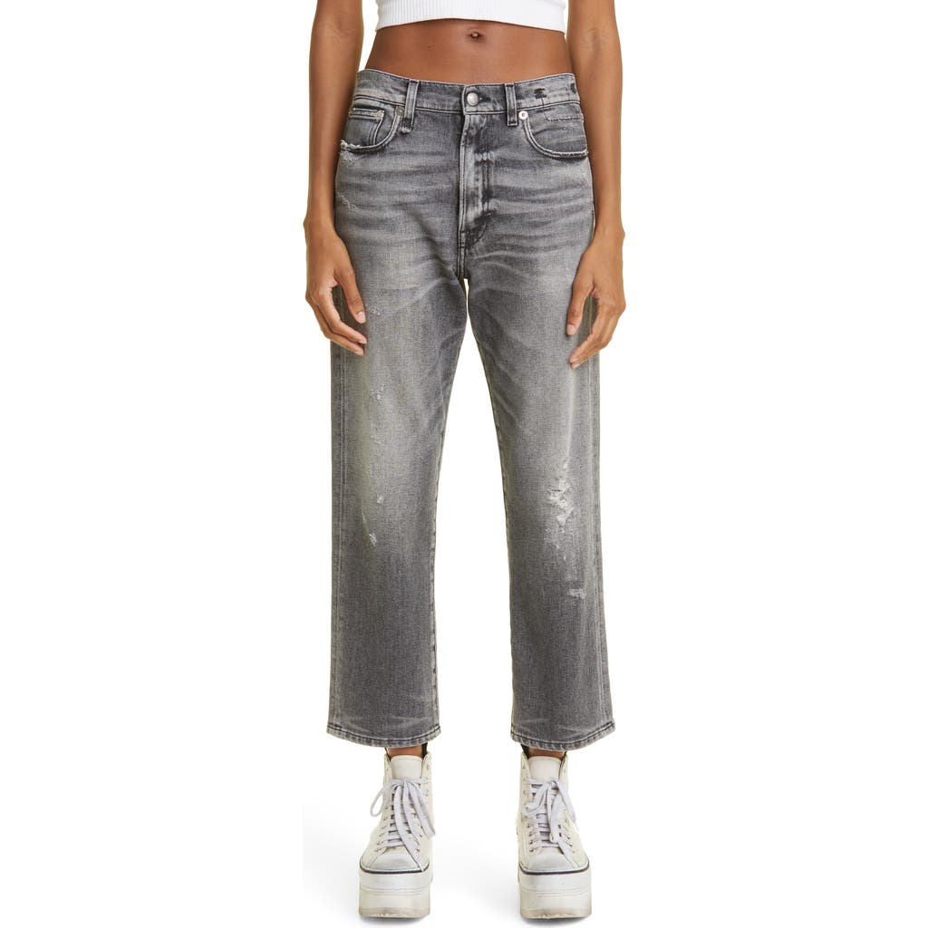 R13 Distressed Boyfriend Jeans in Vintage Grey