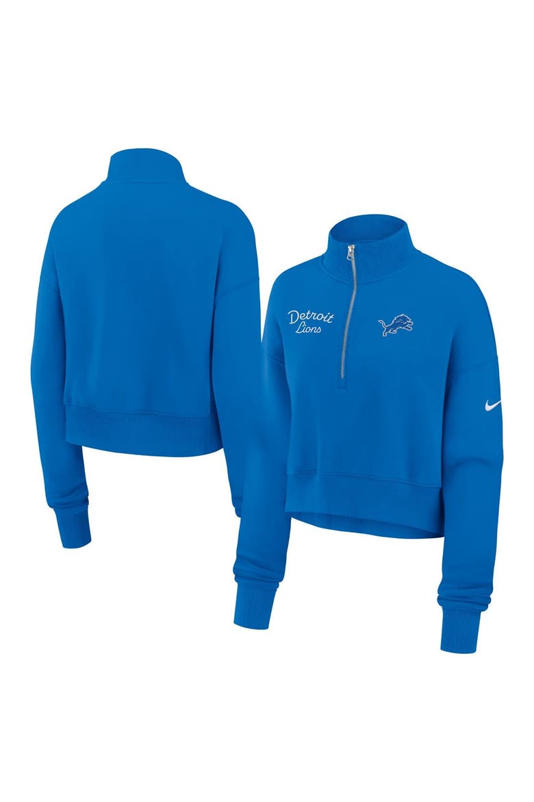 Women's Nike Blue Detroit Lions Primetime Phoenix Half-Zip Sweatshirt, Alternate, color, Blue