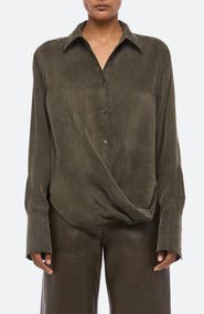 Helmut Lang Fluid Drape Button Front Shirt
