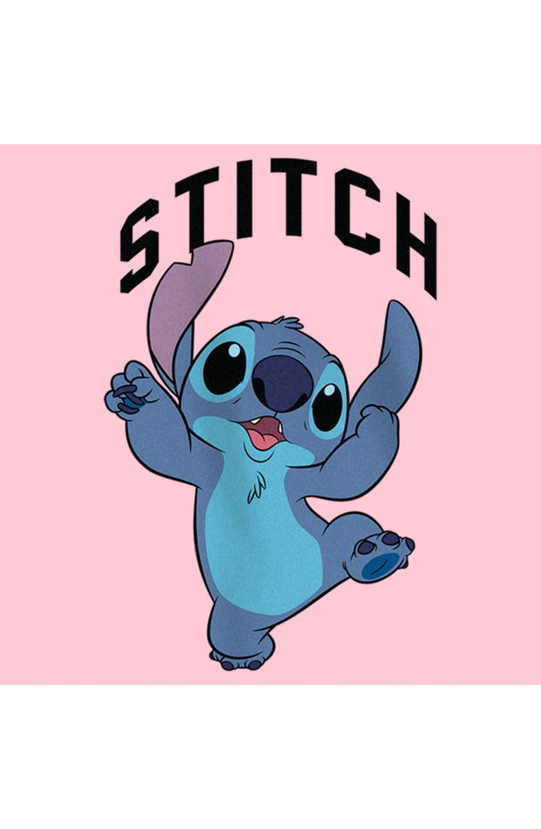 Lilo & Stitch Girl's Lilo & Stitch Jumping Stitch  Graphic T-Shirt, Alternate, color, Light Pink
