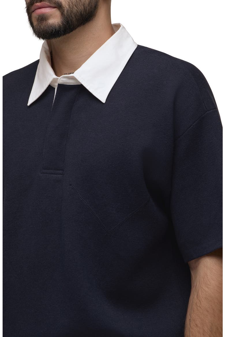 Contrast Collar Cotton & Cashmere Polo, Alternate, color, FLEET