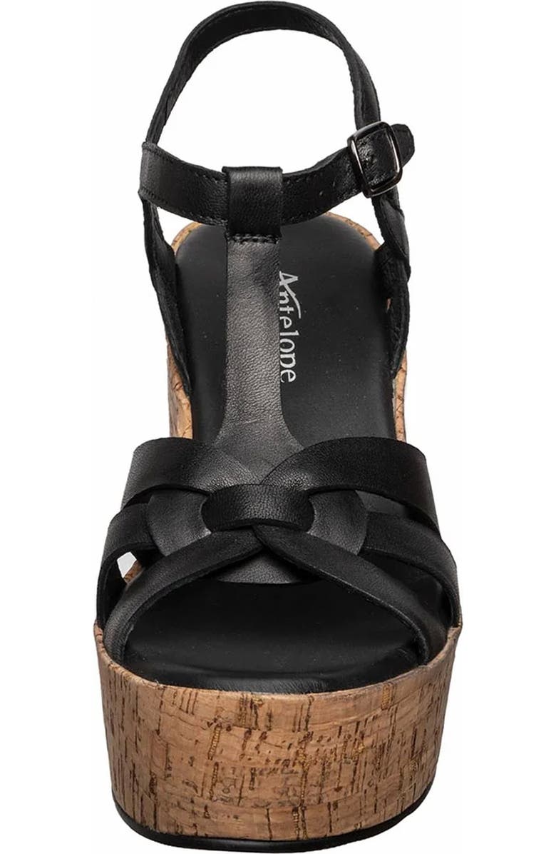 ANTELOPE Abana T-Strap Platform Wedge Sandal, Alternate, color, Black