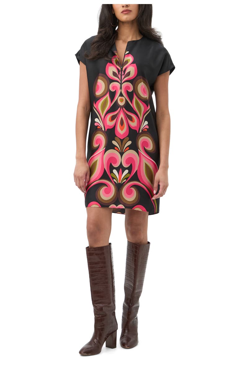 Trina Turk Hasil 3 Zip Front Wedge Dress, Main, color, Multi