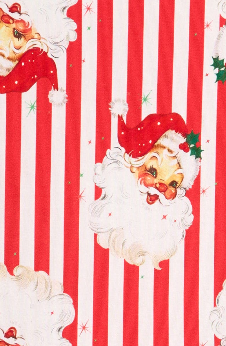 Rock Your Kid Kids' Fit & Flare Long Sleeve Stretch Cotton Dress, Alternate, color, Santa Red